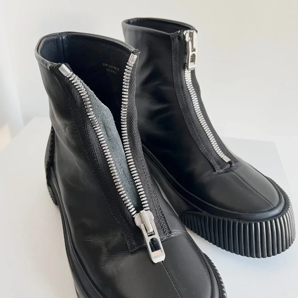 3.1 Phillip Lim black zip up Lela combat lugged platform ankle boots - Picture 6 of 14